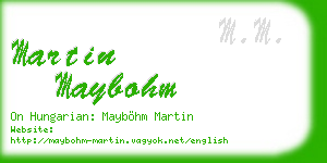martin maybohm business card